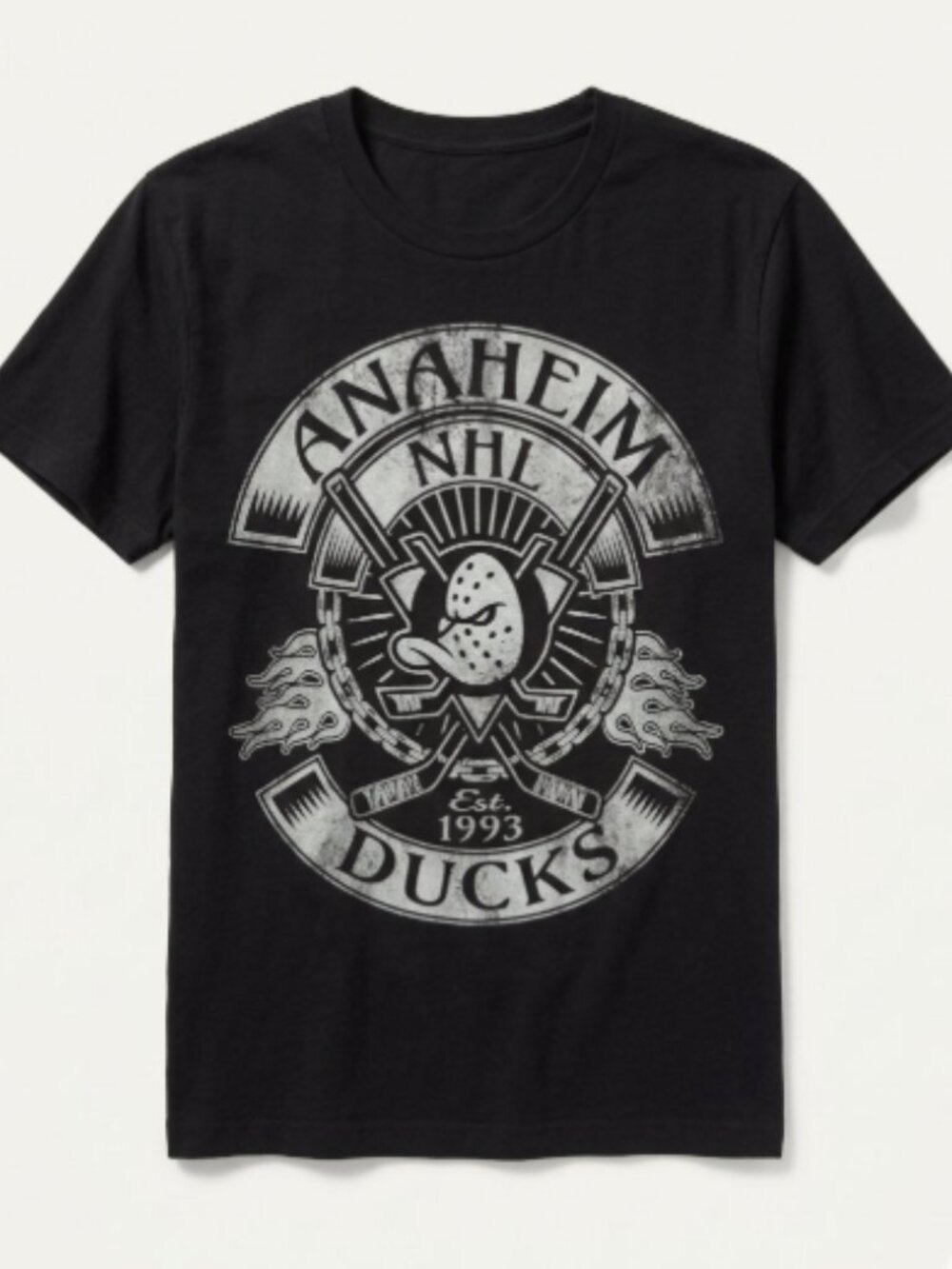 NEW NHL Anaheim Ducks Est 1993 Youth Black Large T-Shirt